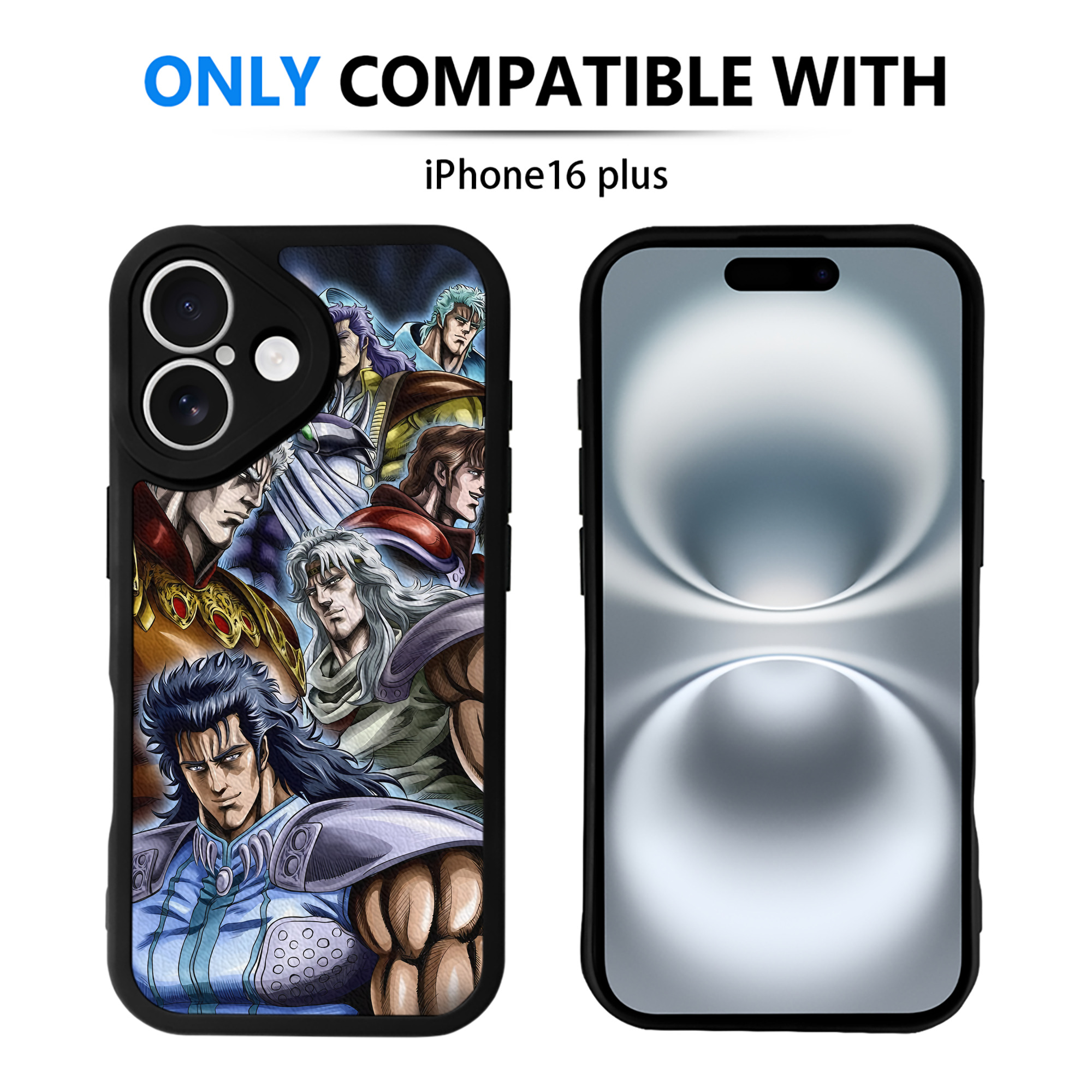 （画像用） 北斗の拳 Fist of the North Star 【iPhone 16シリーズ対応】シリコンスマホケース（レザー調） 材質：シリコン
